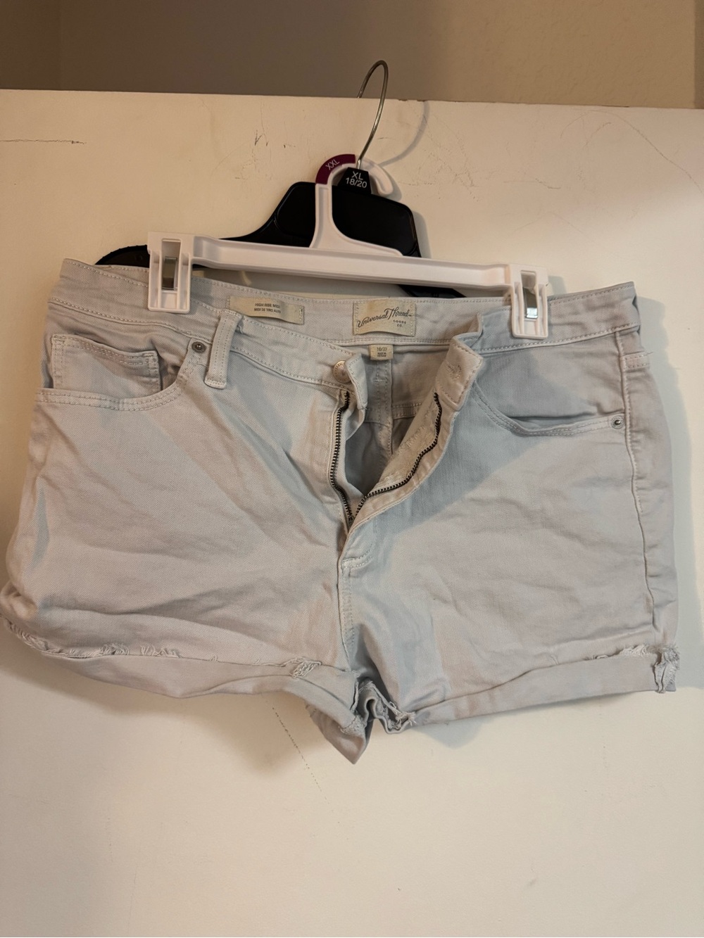 Universal Thread Light Gray Denim Short Shorts